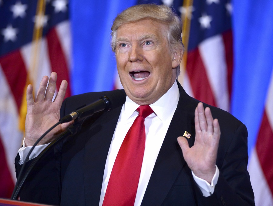 Donald Trump at a press conference