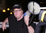 Michael Moore En Route Trump Tower Protest