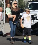 Gwen Stefani leaves church service in Los Angeles with her sons