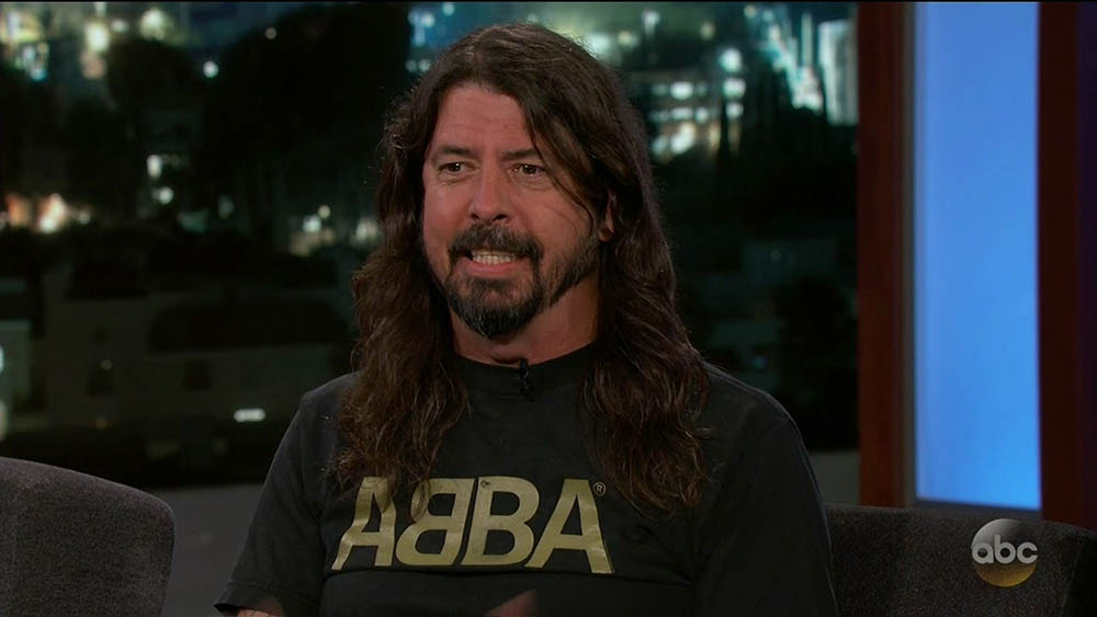 Dave Grohl during an appearance on ABC's Jimmy Kimmel Live!'
