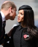 Prince William, Prince Harry and Meghan Markle attend an Anzac Day Service