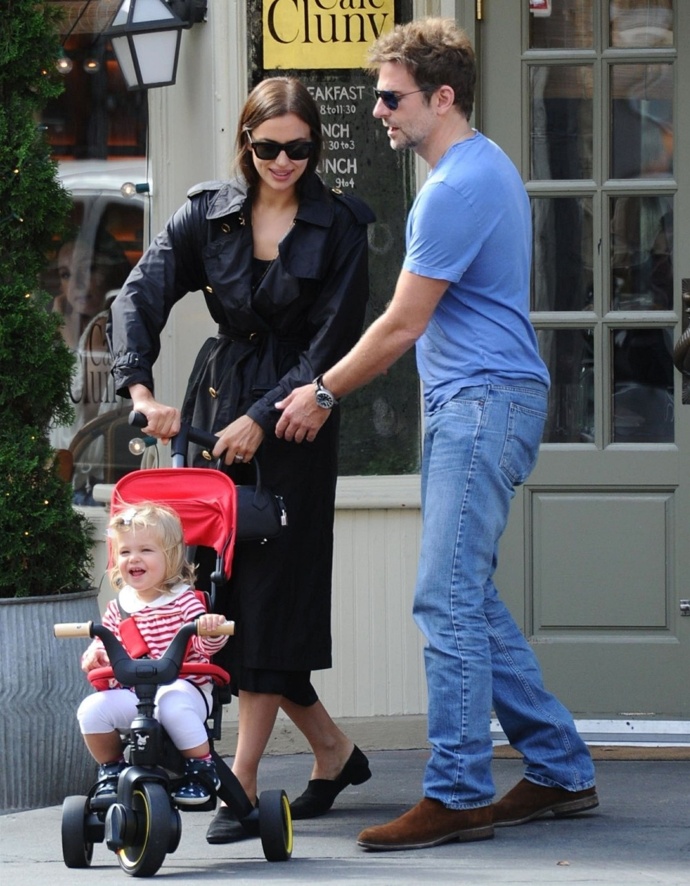 Bradley Cooper and Irina Shayk leaving Cafe Cluny after brunch with their daughter