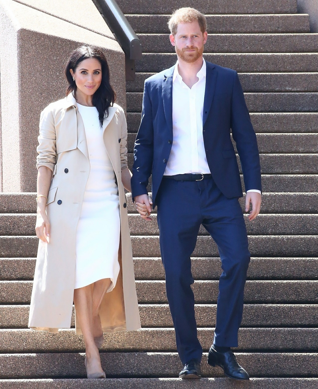 Pregnant Meghan Markle and Prince Harry arrive at the Sydney Opera House