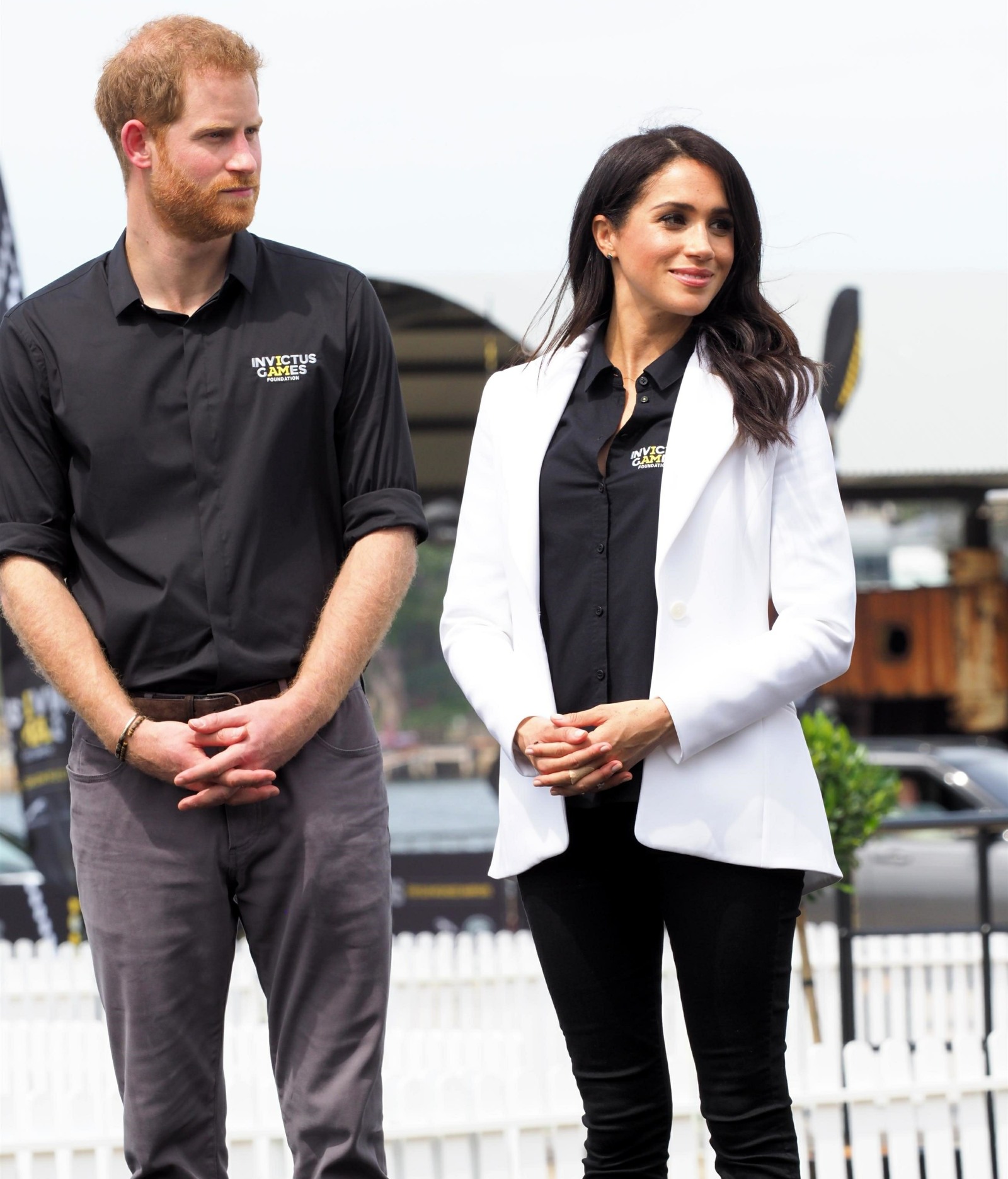 The Duke of Sussex and Duchess of Sussex at the Jaguar Land Rover Driving Challenge