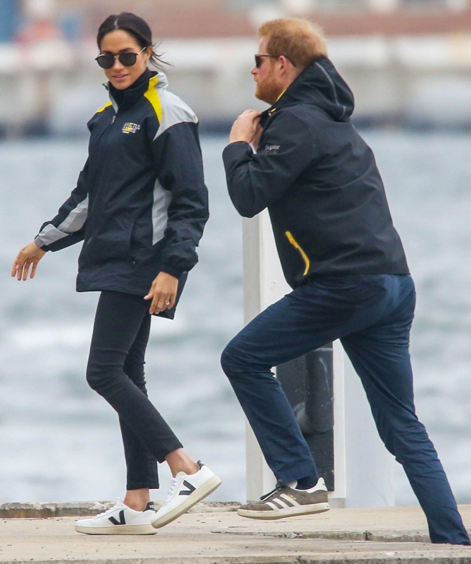 Prince Harry and Meghan Markle watch the Invictus Games from Sydney Harbor