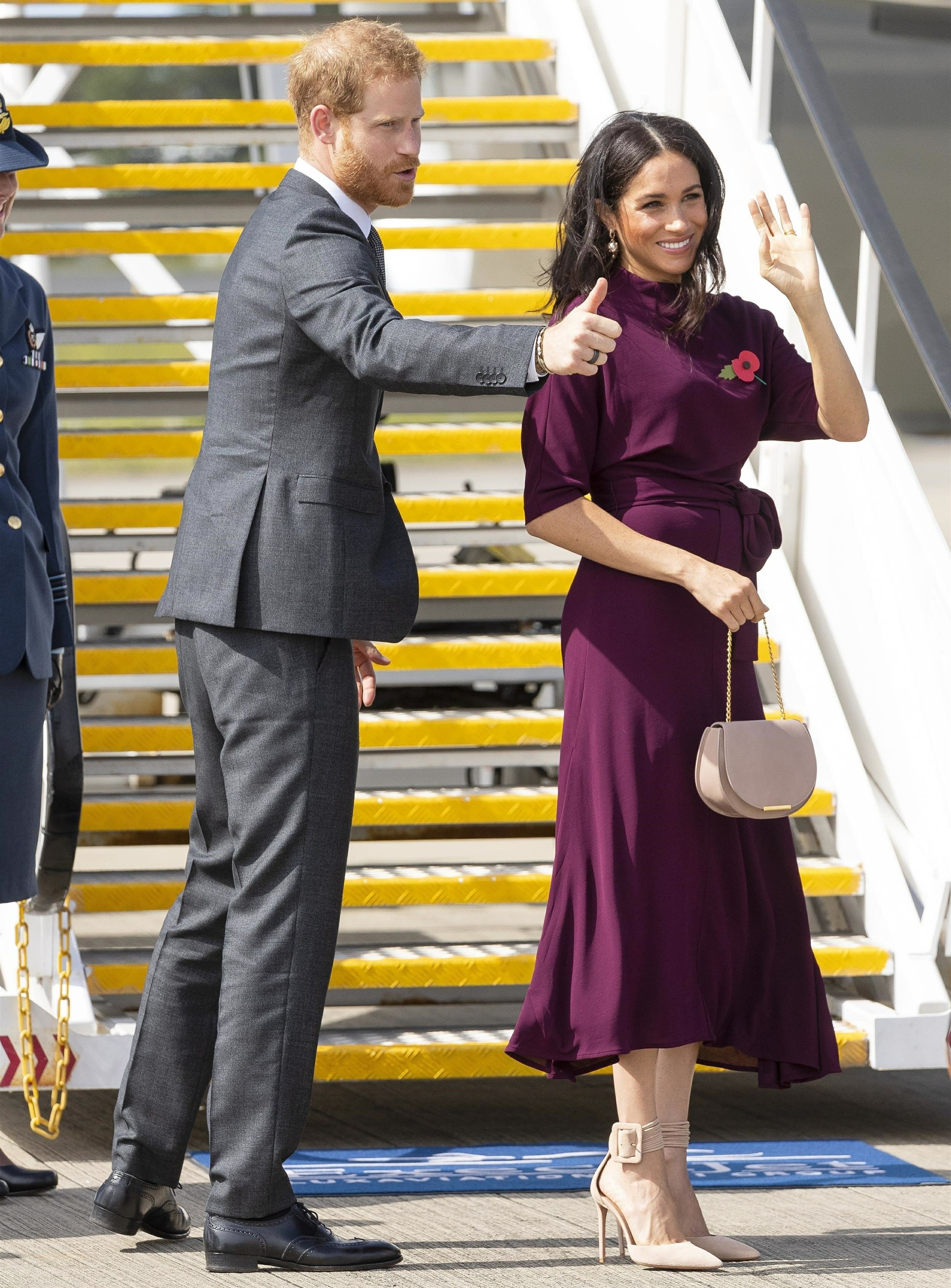 The Duke and Duchess of Sussex board a flight to New Zealand