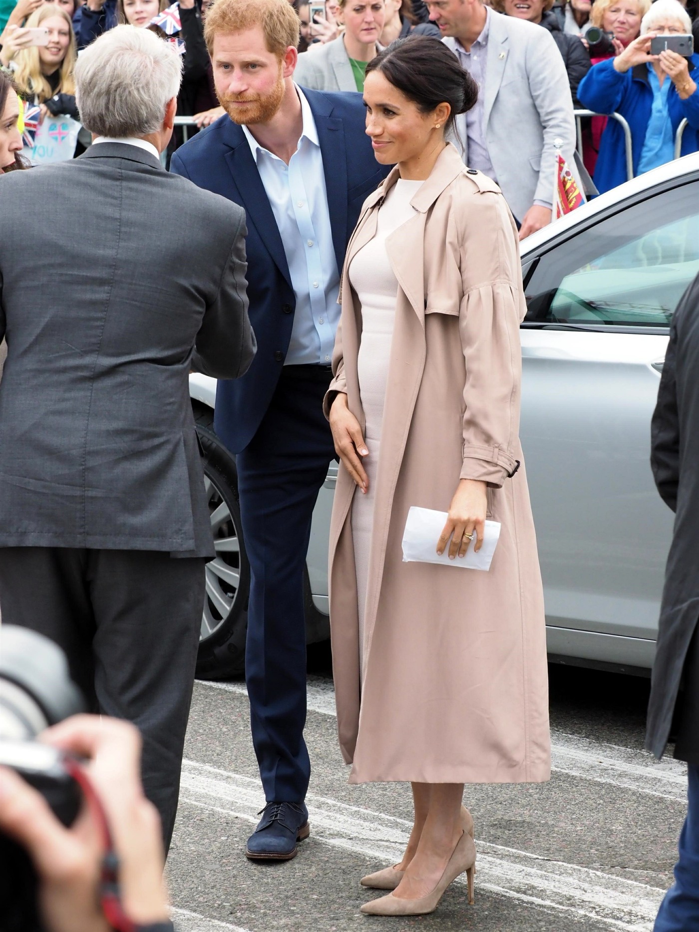 The Duke of Sussex and Duchess of Sussex greet crowds of well wishers at Viaduct Harbour in New Zealand
