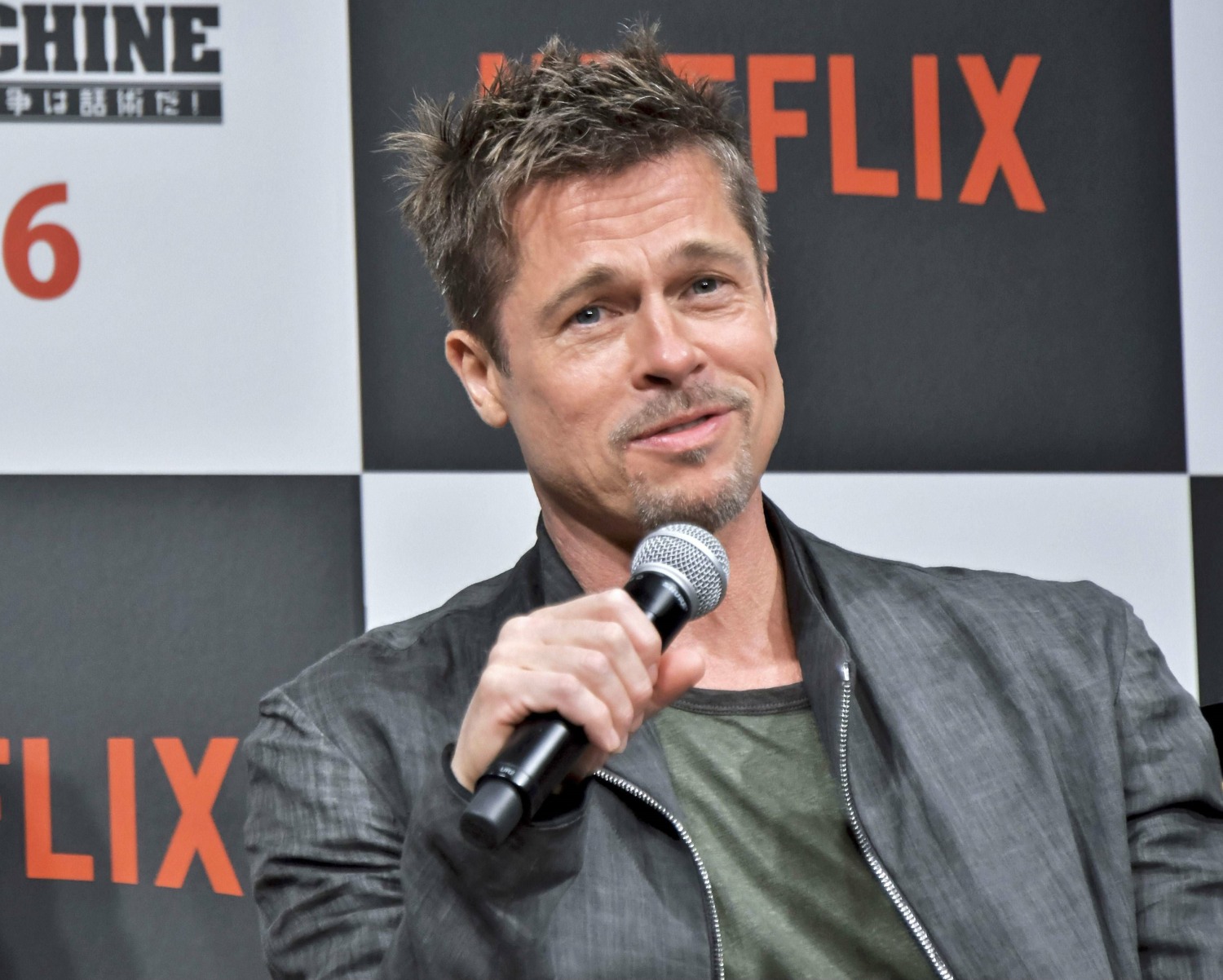 Brad Pitt attends Press conference to NETFLIX Film "War Machine" in Tokyo