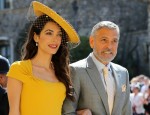 Amal Clooney, George Clooney arrive for the royal wedding between Meghan Markle and Prince Harry at Windsor Castle