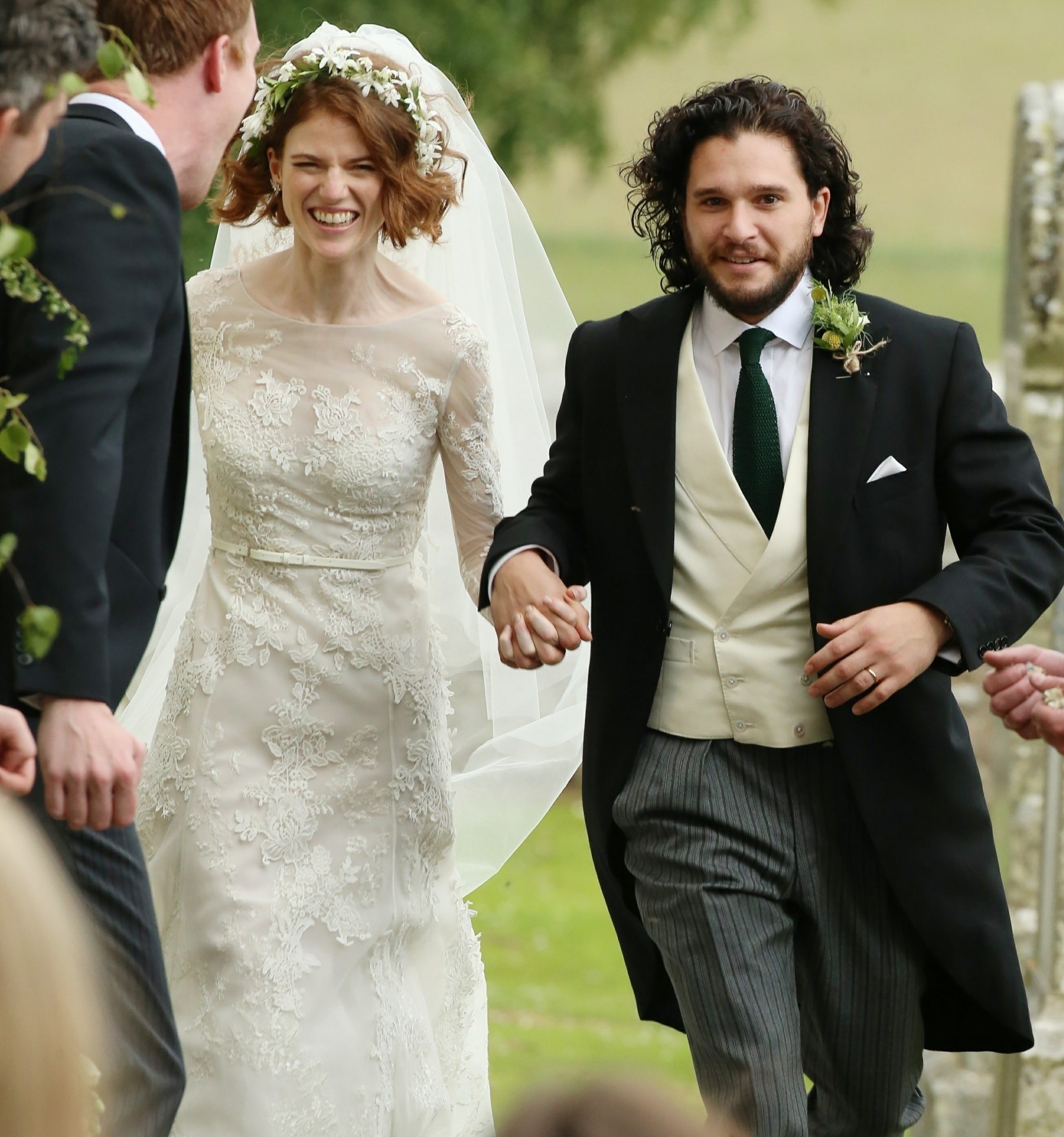Congratulations! Kit Harington and Rose Leslie tie the knot at Rayne Church in Scotland