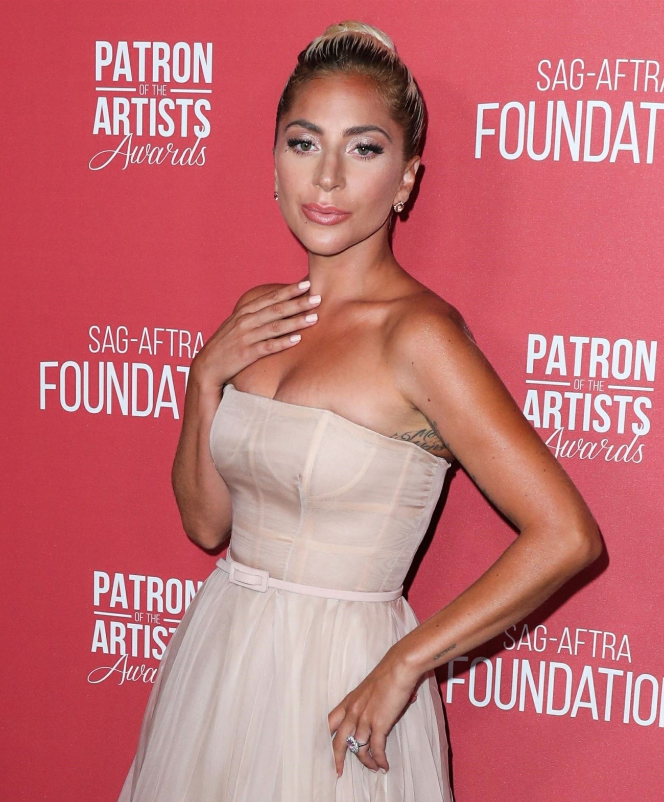 Lady Gaga wears Christian Dior gown at the SAG-AFTRA Foundation's 3rd Annual Patron Of The Artists Awards