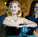 Jessica Chastain launches Galeries Lafayette Christmas lights