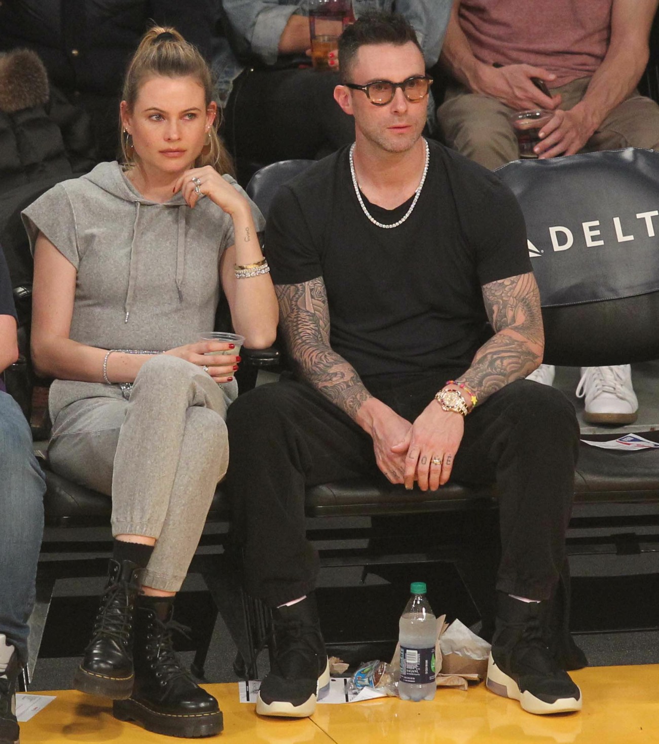 Celebrities at the Los Angeles Lakers game