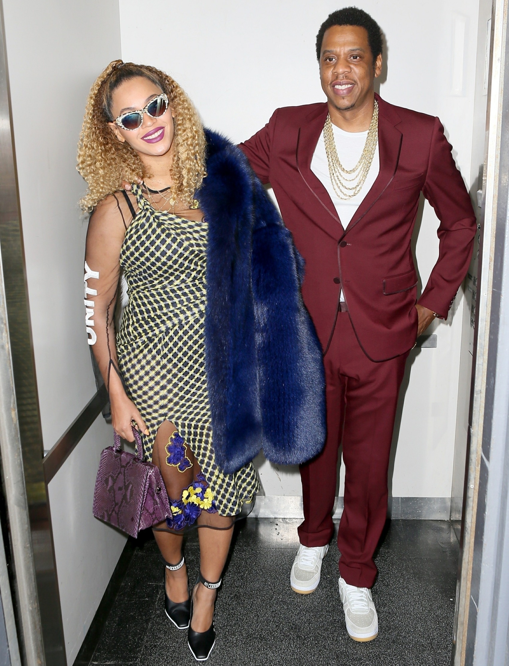 Jay-Z and Beyonce leaving the movies on his birthday