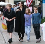 Angelina Jolie gets some holiday shopping done at The Grove with her kids