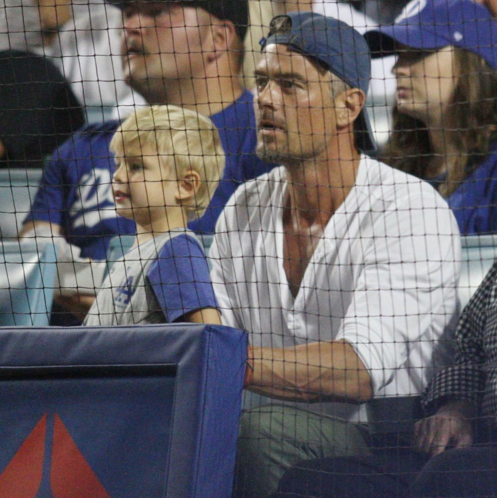Celebrities at the Los Angeles Dodgers game