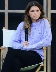 Katherine Schwarzenegger and Iskra Lawrence hold a conference at Century City Mall
