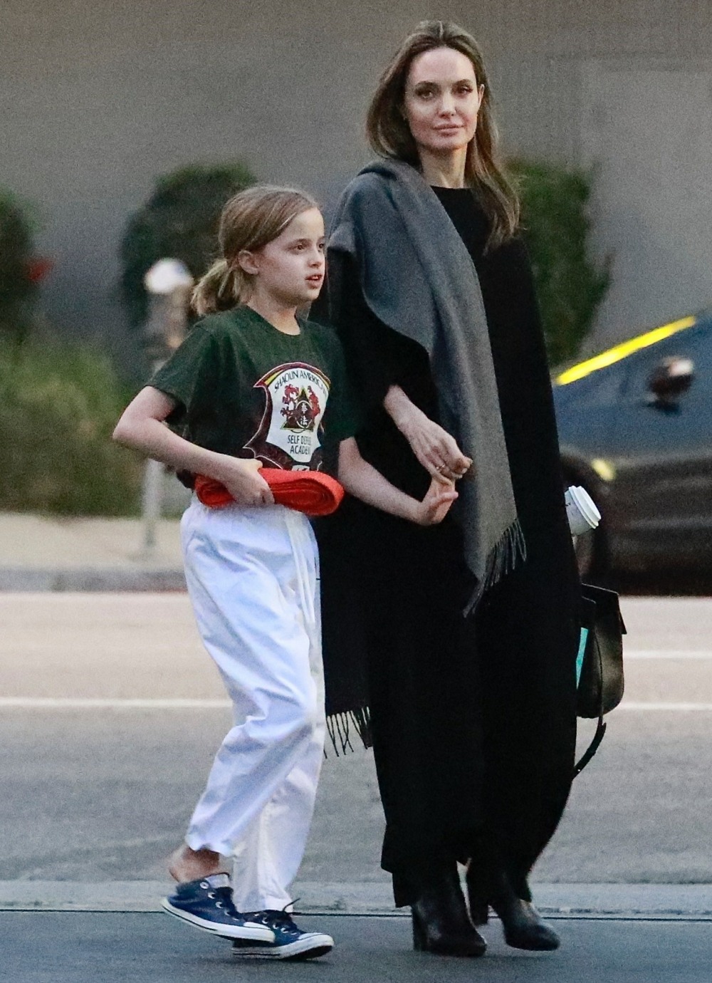 Angelina Jolie picks up Vivienne after her karate class