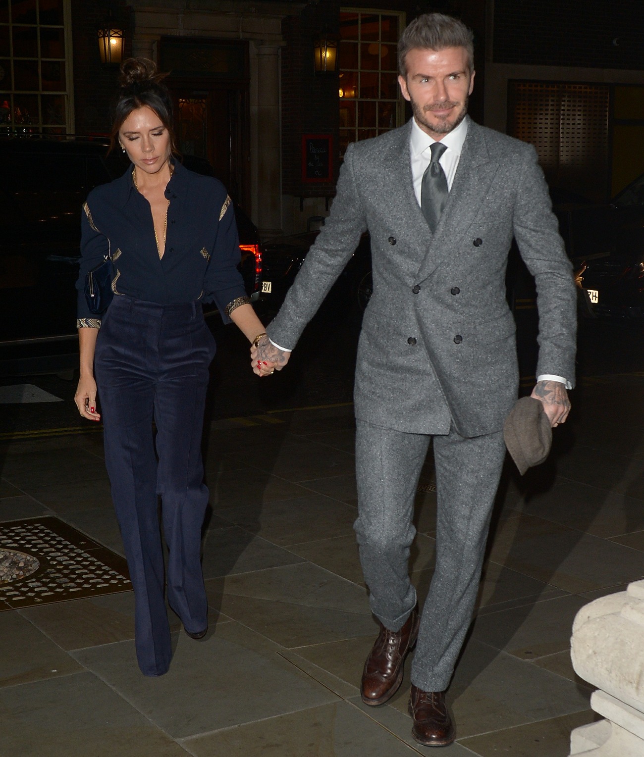 David and Victoria Beckham Out and About in London