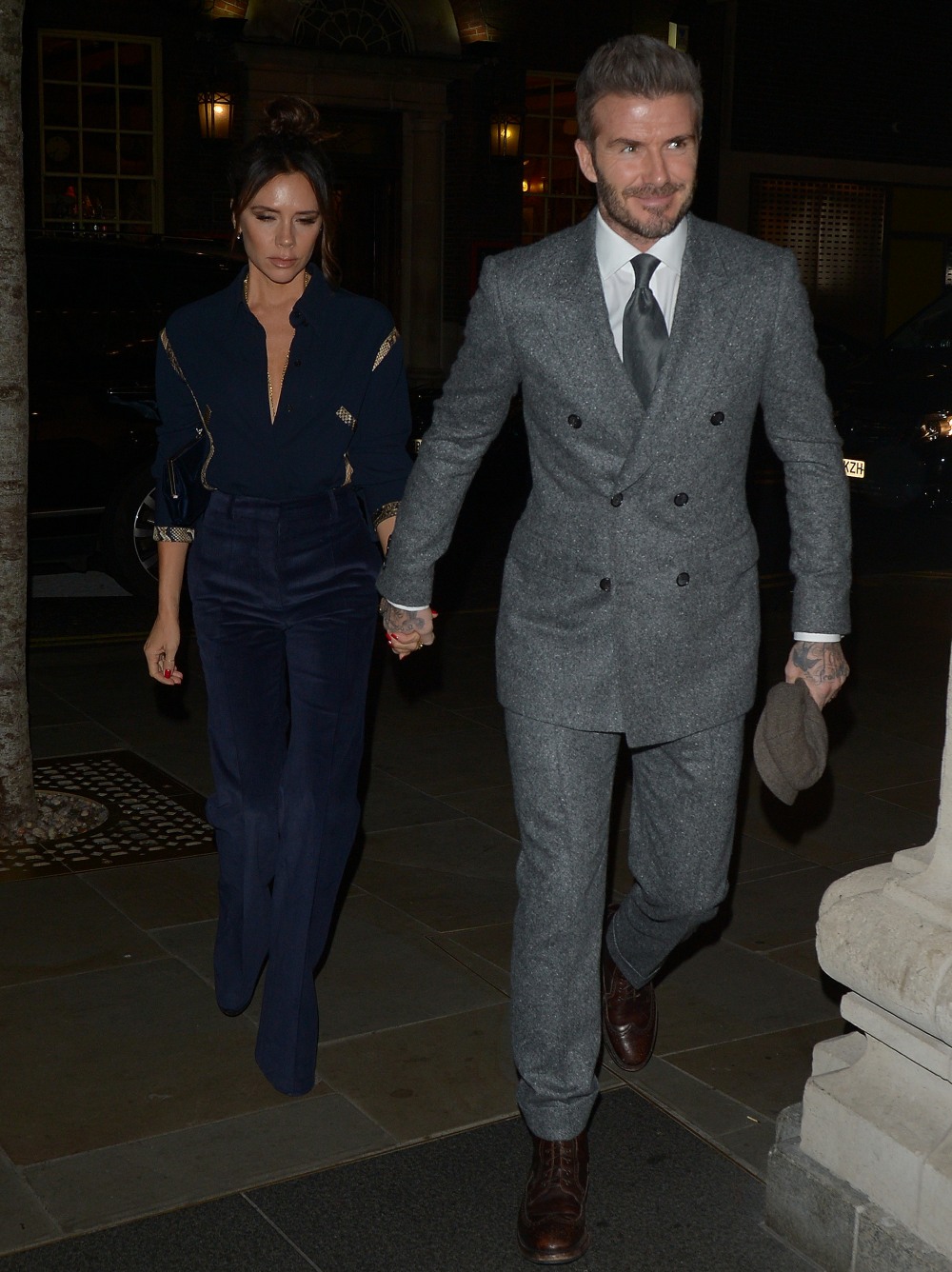 David and Victoria Beckham Out and About in London