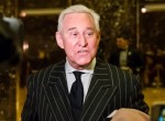 Conservative lobbyist and consultant Roger Stone talks to press at Trump Tower
