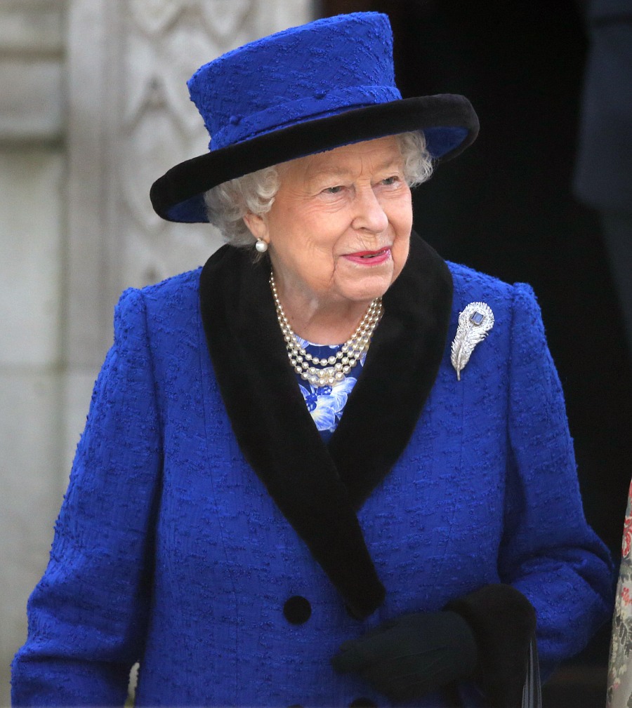 Queen Elizabeth II departs the Guards Chapel