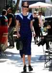 Emma Roberts is a polka dot vision leaving the hair salon