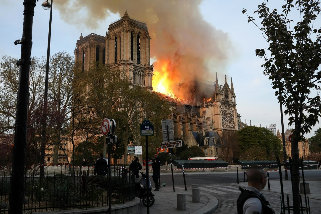 Notre Dame Cathedral goes up in flames in Paris