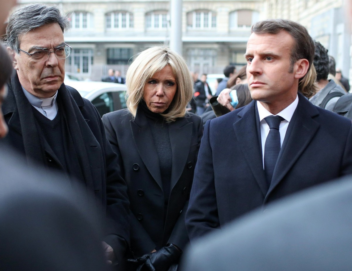 French President Emmanuel Macron visits Notre-Dame Cathedral in Paris