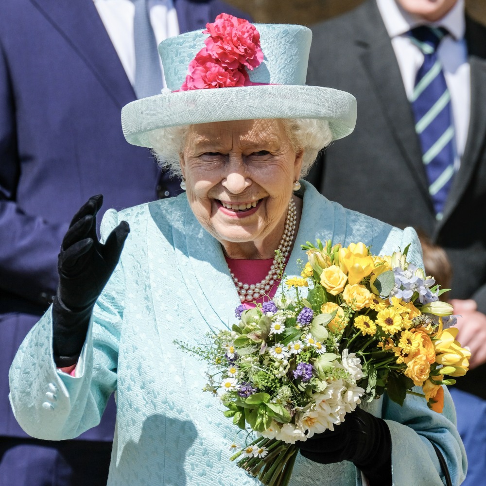 HRH Queen Elizabeth II departs the Easter Sunday church service at St.George's Chapel in Windsor Castle on Sunday April 21, 2019