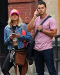 Miranda Lambert and Brendan Mcloughlin are seen hauling luggage leaving their Manhattan apartment