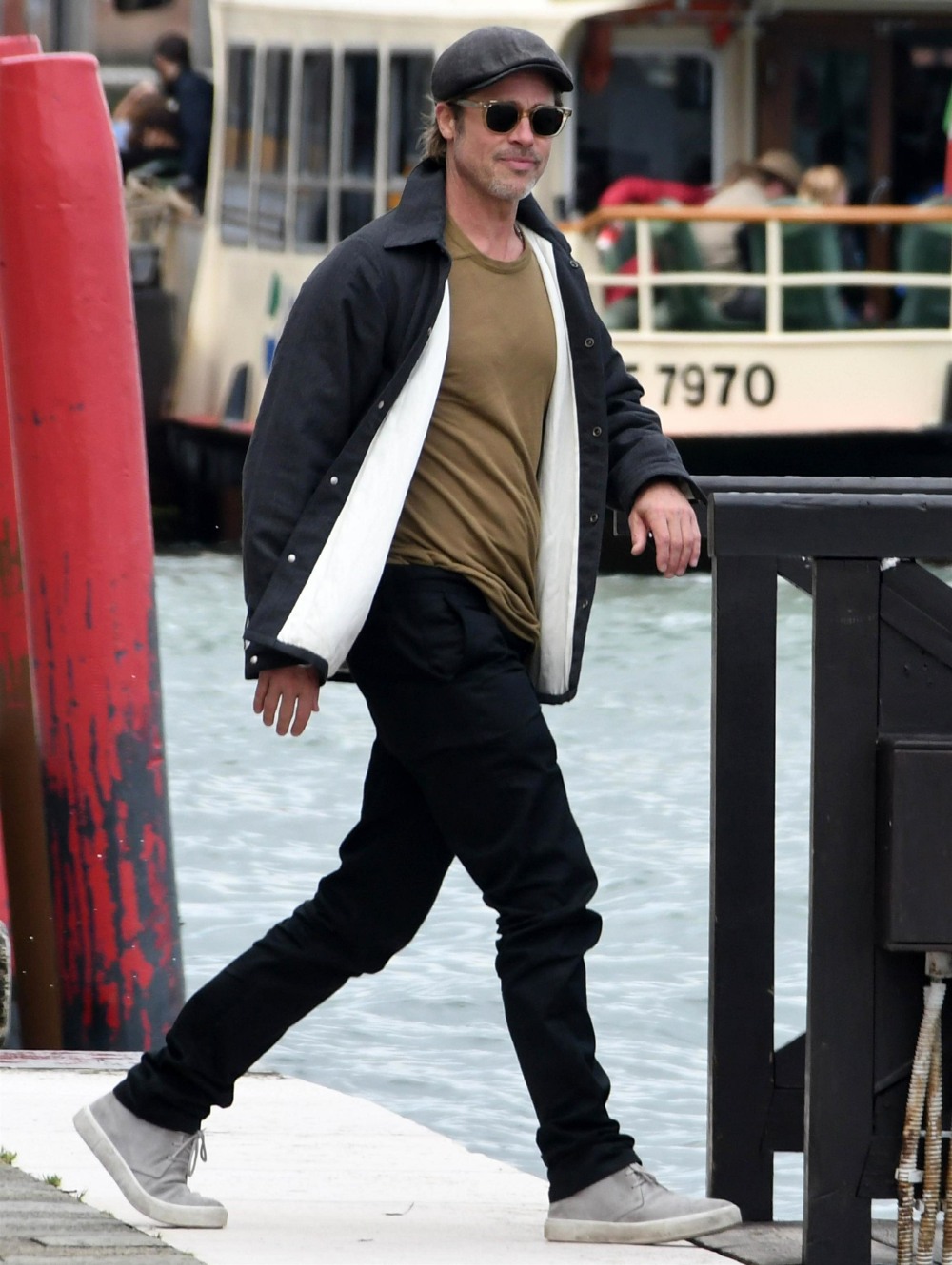 Brad Pitt is seen visiting the Biennale in Venice