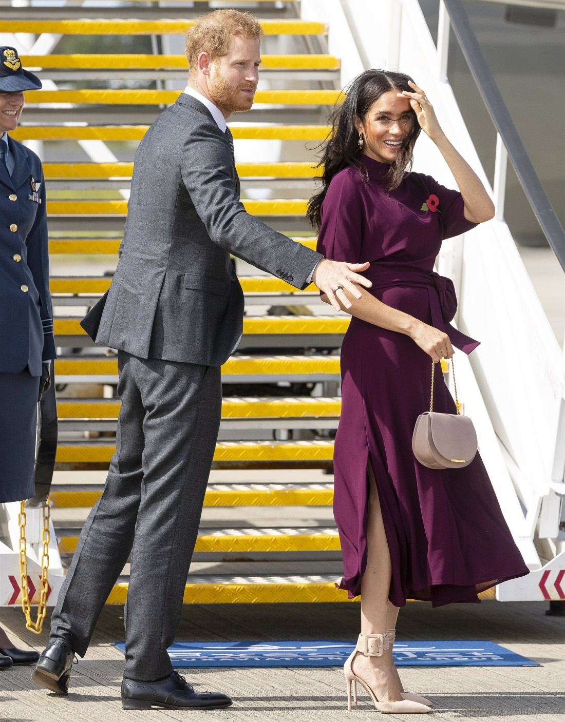 The Duke and Duchess of Sussex board a flight to New Zealand