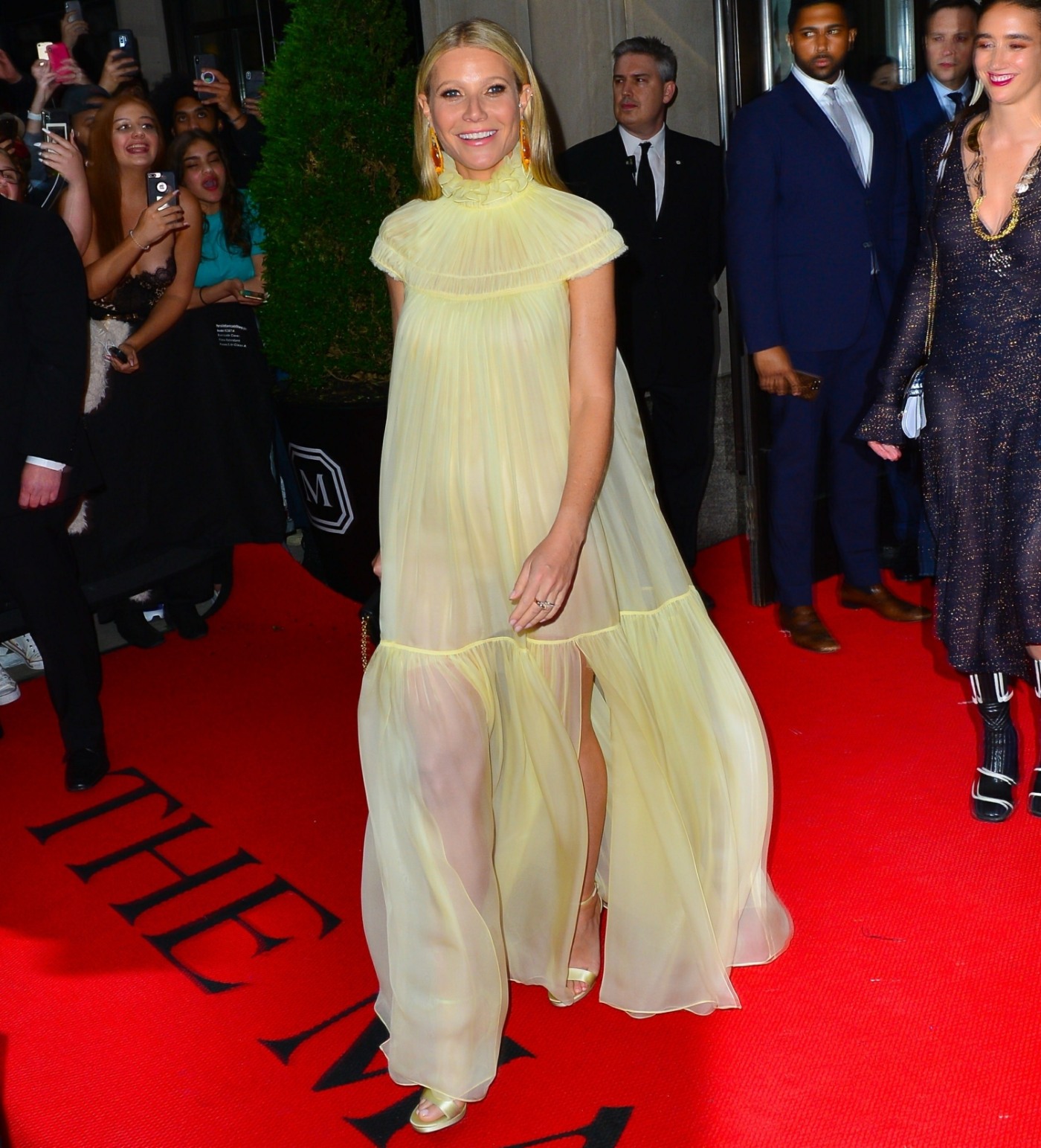 Gwyneth Paltrow steps out for Met Gala in gold