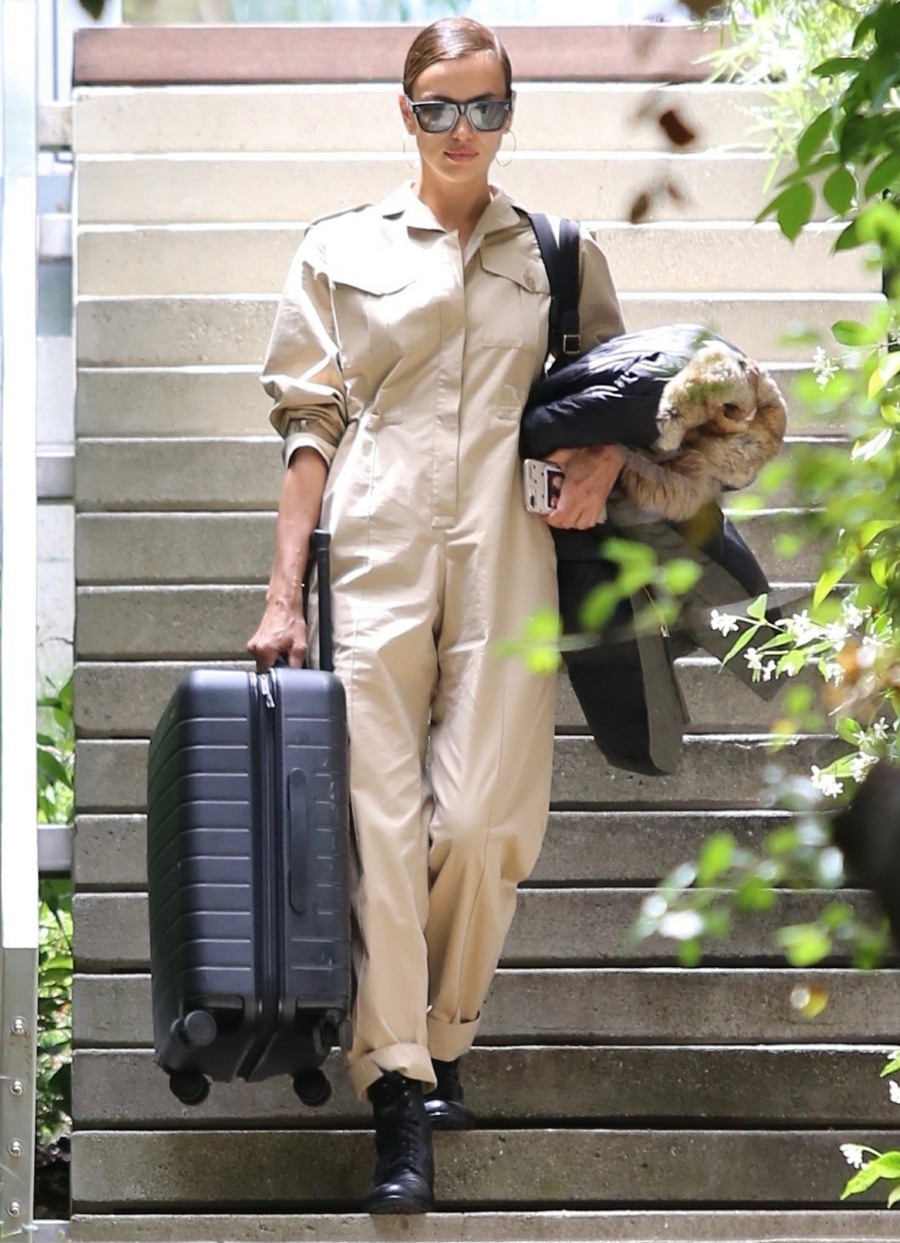 Irina Shayk leaves Bradley Cooper's home with a suitcase