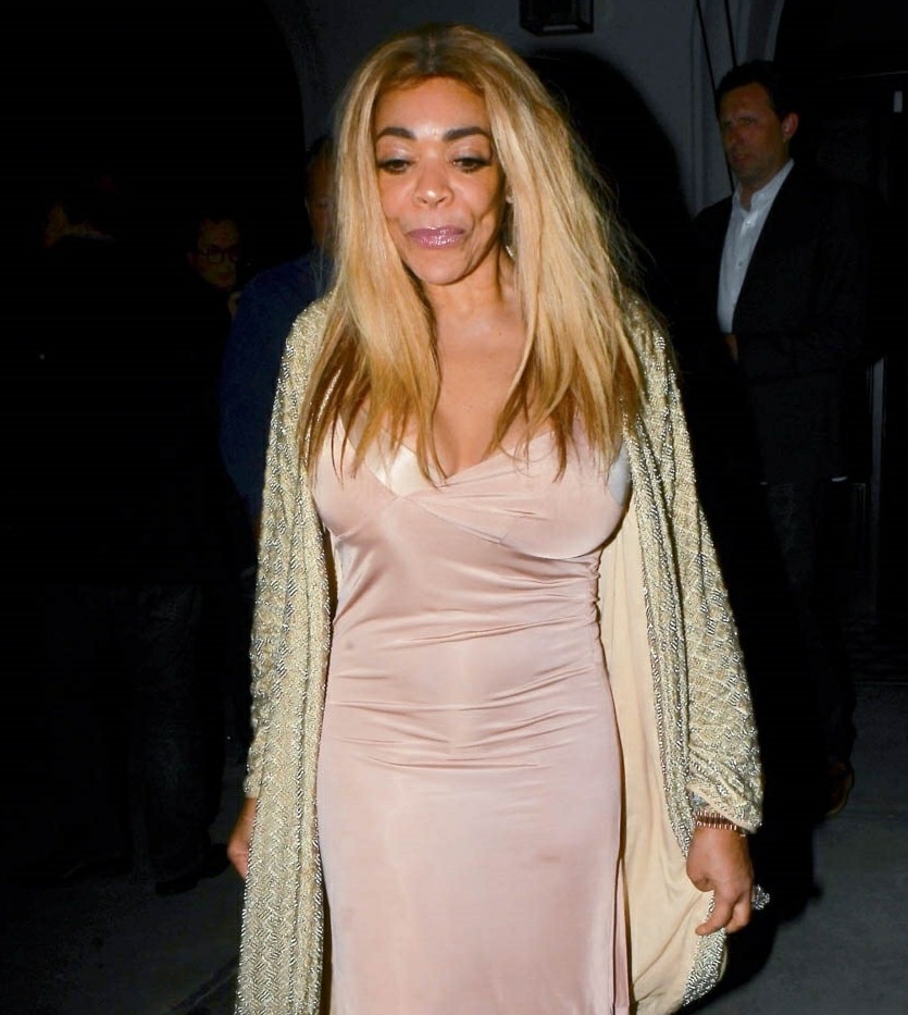Wendy Williams exits after dinner with a male companion at Craig's