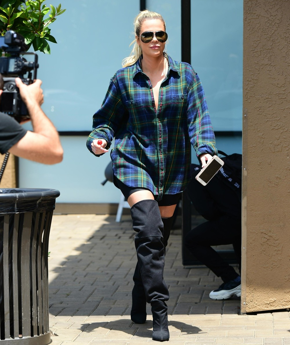 Khloe Kardashian arrives for filming in Studio City