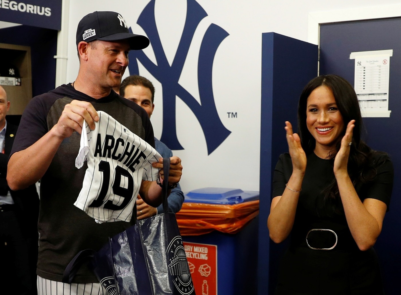 Prince Harry and Meghan Markle watch the Red Sox vs Yankees game