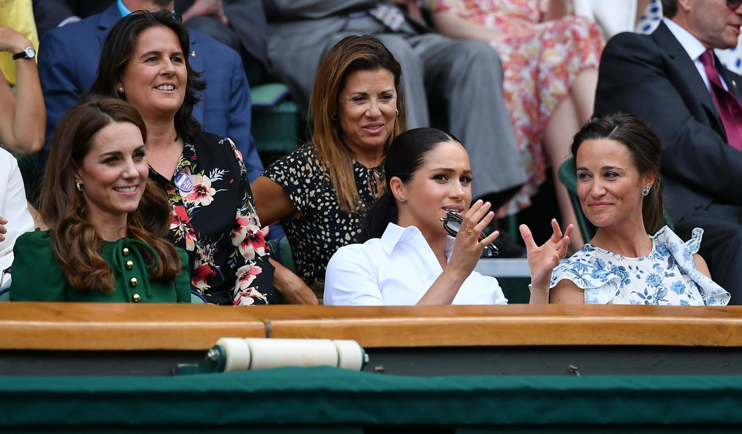 Kate Middleton, Meghan Markle and Pippa Middleton in the stands at the Wimbledon Women's Final to support Serena Williams!