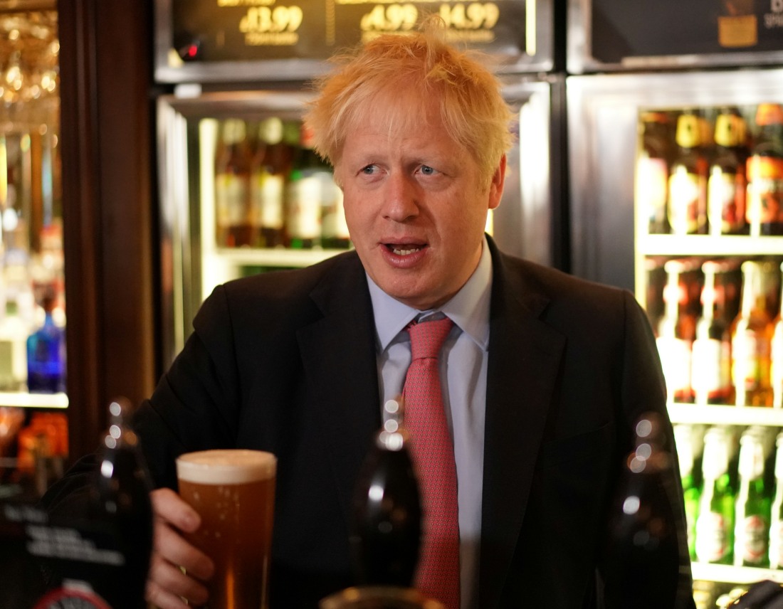 Boris Johnson meets JD Wetherspoon chairman Tim Martin at Wetherspoons Metropolitan Bar in London
