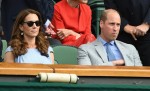 Prince William and Kate Middleton in the stands of the Wimbledon tournament in London