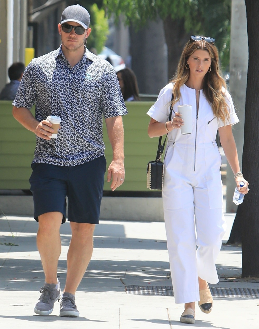 Chris Pratt and wife Katherine Schwarzenegger go out and about in West Hollywood with coffee in hand