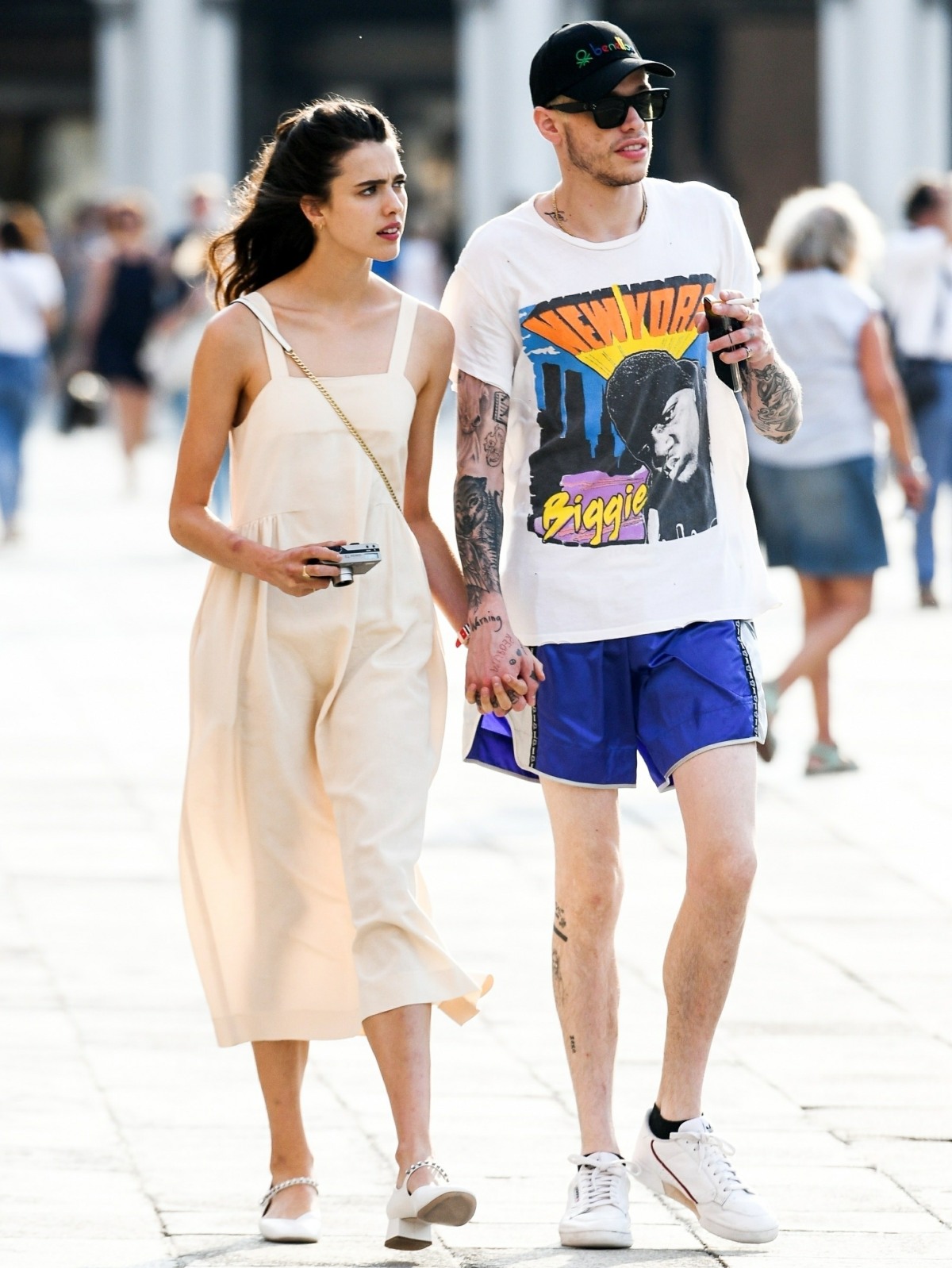 Pete Davidson and Margaret Qualley hold hands while out for a stroll in Venice