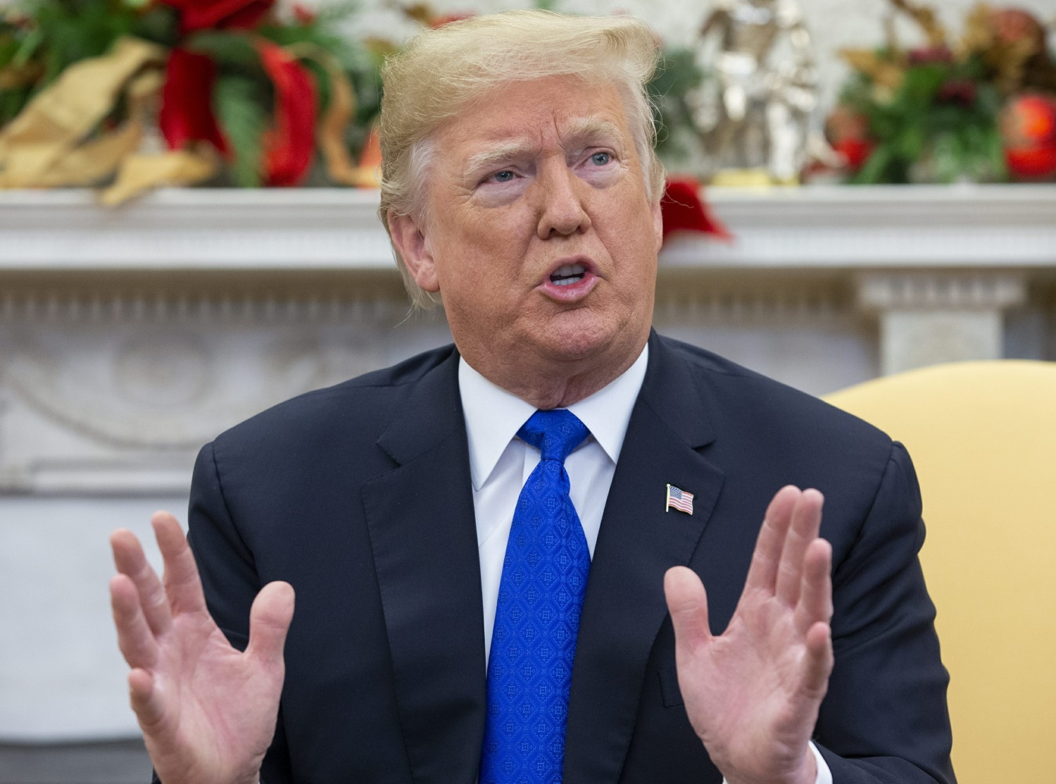 US President Donald J. Trump meets with US House Speaker-designate Nancy Pelosi and US Senate Minority Leader Chuck Schumer