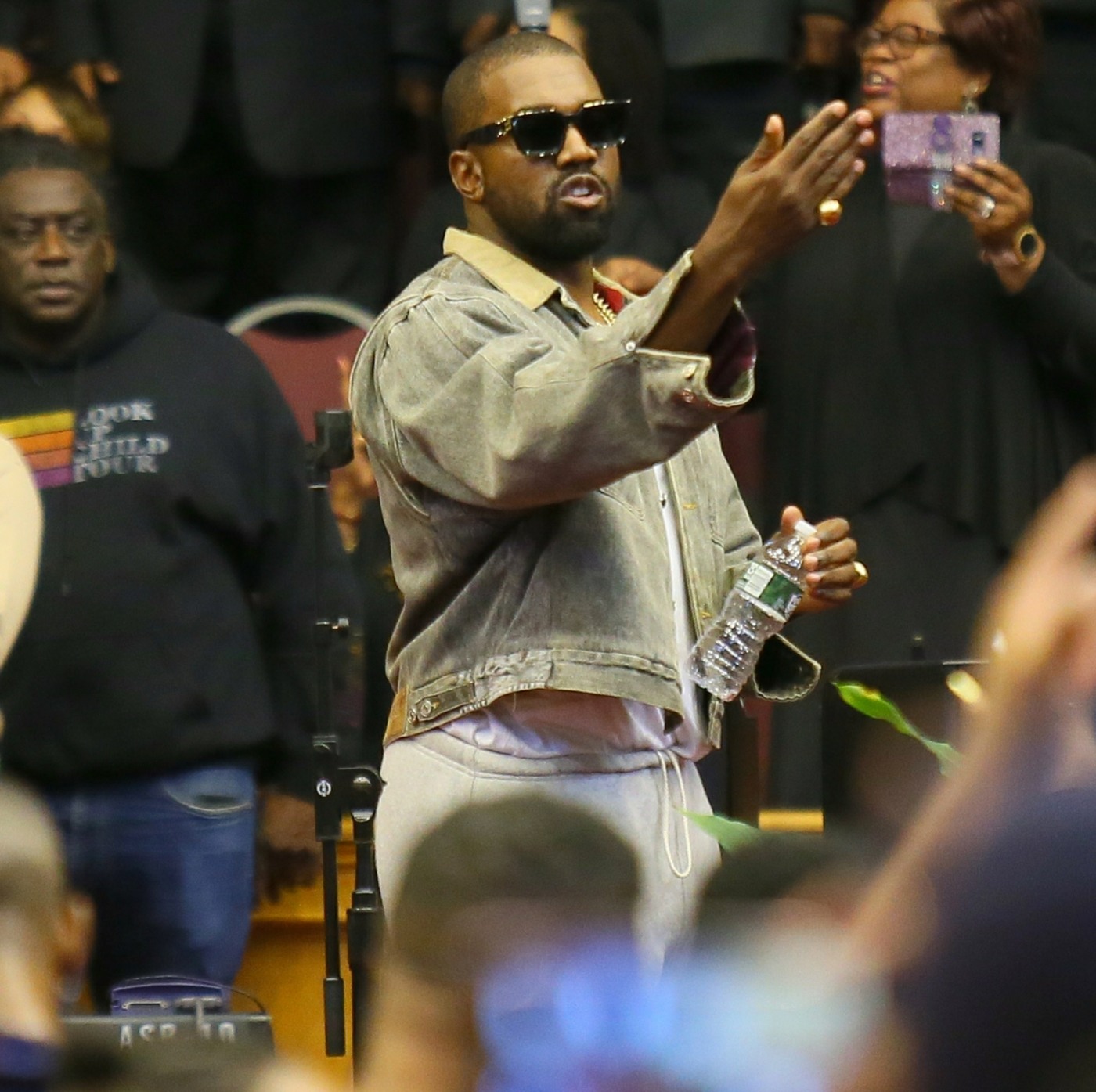 Kanye West and his family attend the Greater Allen AME Cathedral of New York for his Sunday service