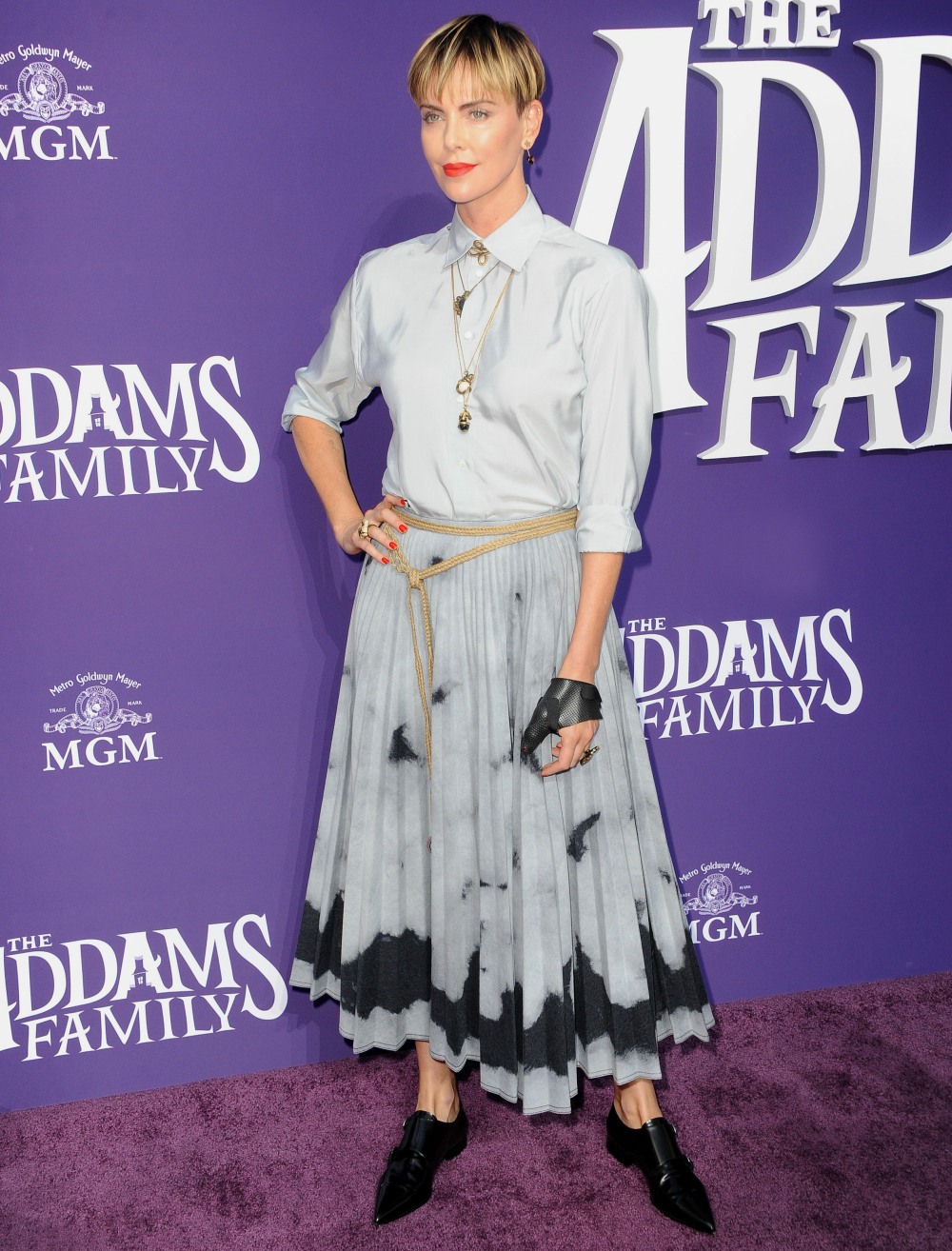 Charlize Theron at the Los Angeles premiere of 'The Addams Family' held at the Century City AMC in Century City, USA on October 6, 2019.
