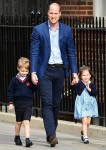 Prince William and his children arrive to the Lindo Ward