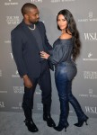 Kanye West, Kim Kardashian West at arriv...