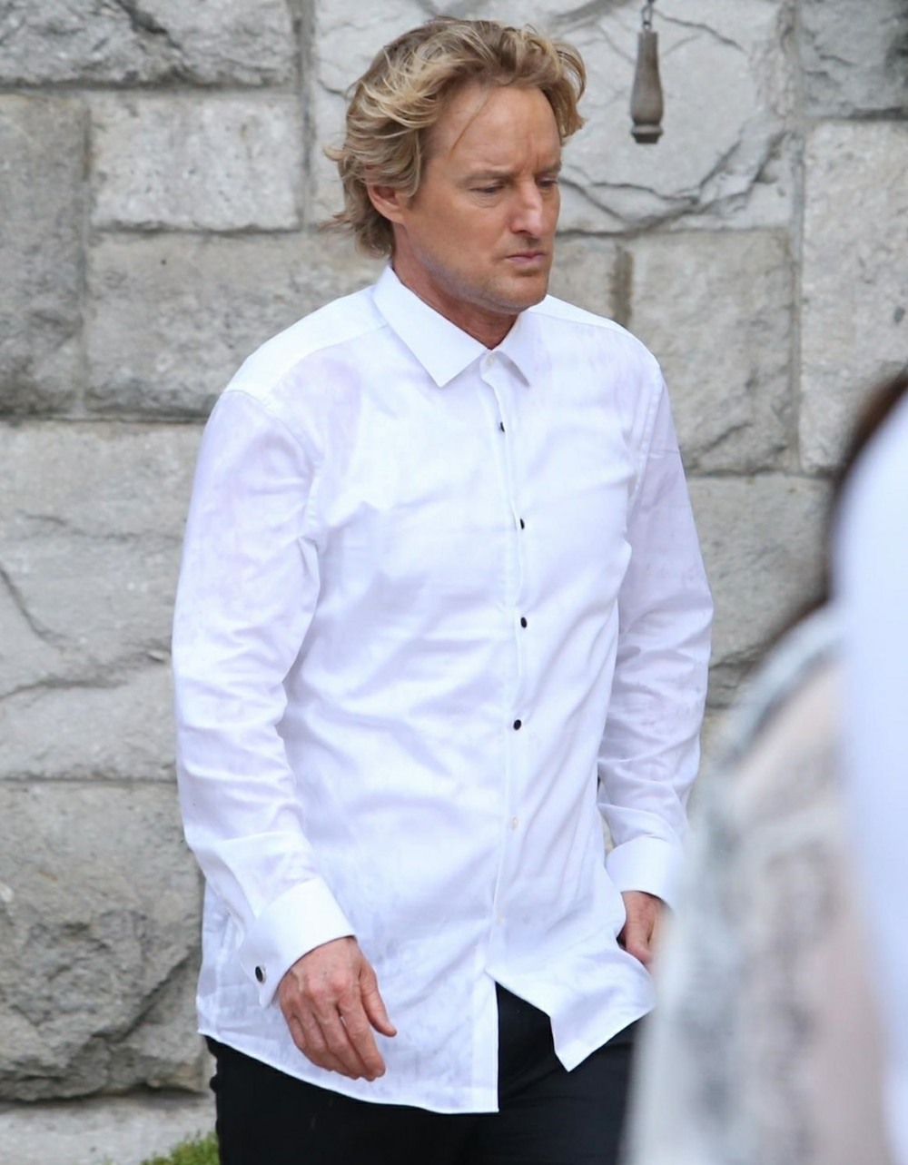 Salma Hayek and Owen Wilson are seen on location filming "Bliss"