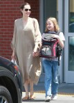 Angelina Jolie leaves Petco with her happy daughter an a pet